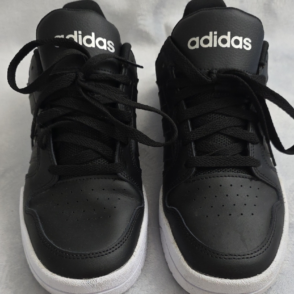 Adidas Black White Sneakers Womens Size 9.5 Athletic Casual Lace Up Shoes - Picture 4 of 7